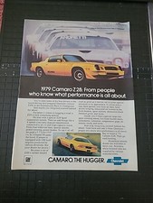 Chevrolet Camaro Z 28 Vintage Print Ad 1979 8x11 Great To Frame 