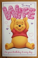 'Wife' Extra Large Winnie The Pooh Birthday Card - Disney - 11.75"x7.5"