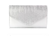 Ladies Ivory Satin Diamante