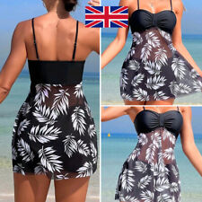 2PCS/Set Ladies Tankini Swim Dress Boyshorts Swimwear Swimsuit Swimming Costume