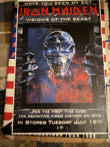 Autographed iron maiden poster