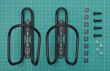 WOLF TOOTH MORSE TITANIUM BOTTLE CAGES x2 BLACK CERACOTE + fitting hardware