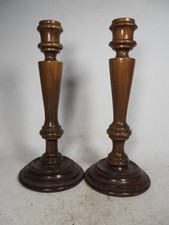 Wonderful Pair of Antique?/ Vintage Wooden Candlesticks 30cm Tall