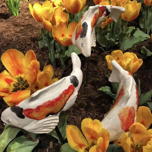 Koi fish garden statue resin - fish,