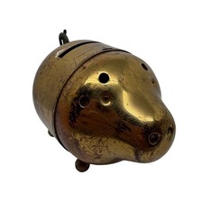 Vintage Brass Piggy Bank Coin