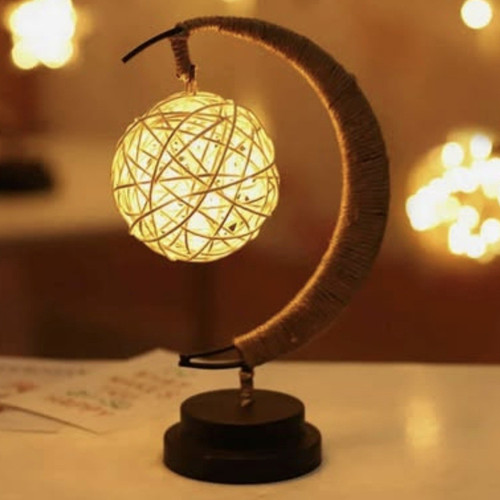 Moon rattan table lamp battery - moon,