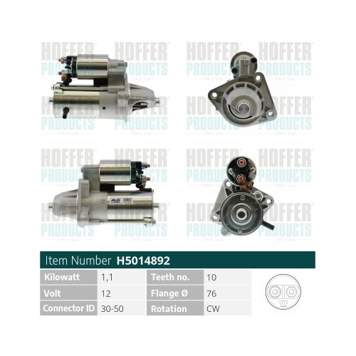 Hoffer starter ford volvo - starter,