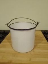 Vintage ENAMEL WHITE PAIL