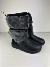 Ugg Reykir Black And Grey Waterproof Leather Winter Boots Women’s Size Uk 5.5 R2