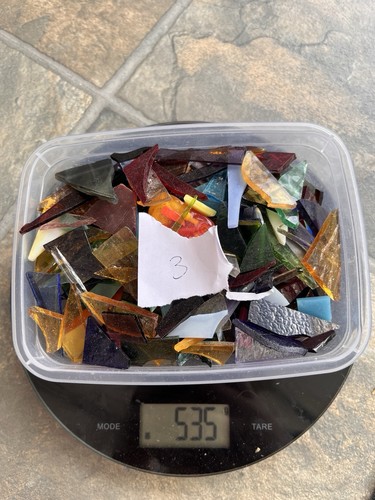 Stained glass offcuts - stained,