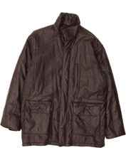 PLANET Mens Leather Jacket IT 52 XL Purple Leather BB25