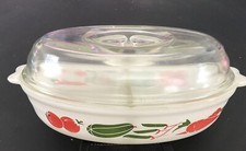 Phoenix Opalware Pyrex 1960's Vegetable Server Divider With Glass Lid  25cm
