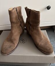 H by HUDSON USED SUEDE BEIGE ANKLE BOOTS SIZE 6/39