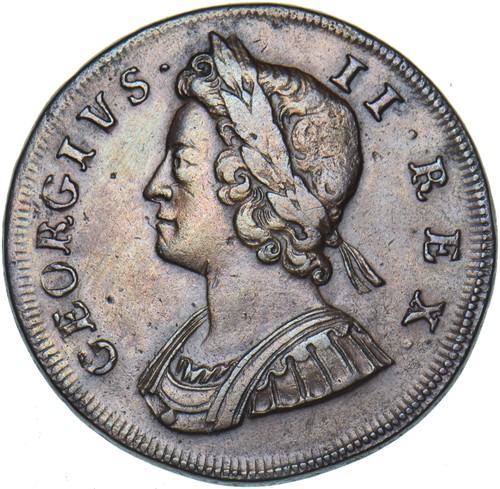 1730 halfpenny george ii - 1730,