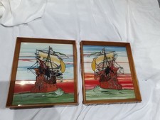 Pair Vintage Hand Painted