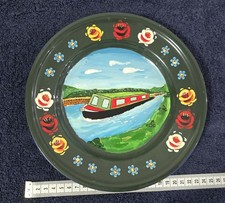 Canal Memorabilia Hand Painted Metal Plate Wall Art Vintage Style Enamel Plate