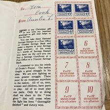 1941 National Savings Stamps In Christmas Card 