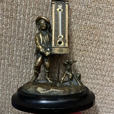 19th Century Bronze Thermometer stand Figure With Small Monkey