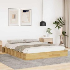 WALPLUS Solid Oak Bed Frame