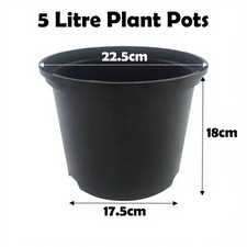 5 Litre Black Plant Pots
