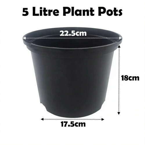 Litre black plant pots - 5,