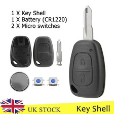 2 Button Key Fob Case switches Battery For Renault Trafic Master Kangoo Vauxhall