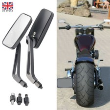 1 Pair 8mm 10mm Black Motorcycle Wing Side Mirrors Anti Glare Motorbike Rearview