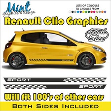 Renault CLIO Sport Side Stripes RS Cup Decals Stickers Graphics FREE P&P 009