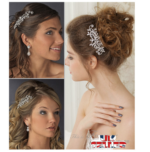 Flower diamante pearl hair - diamante,