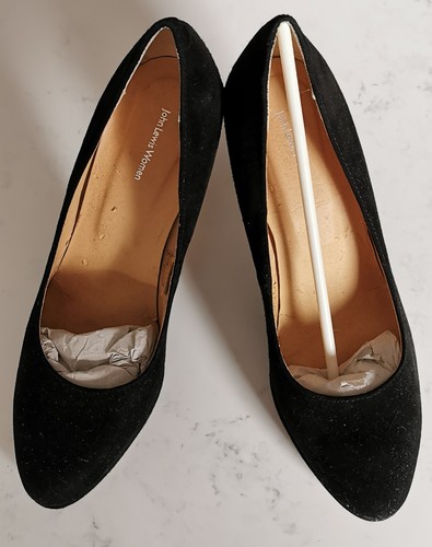 Ladies black suede - , platform