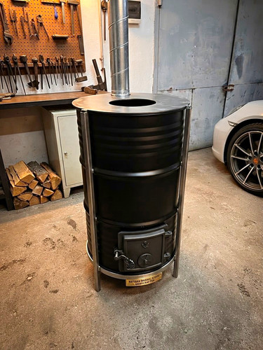 Sawdust burning stove - sawdust,