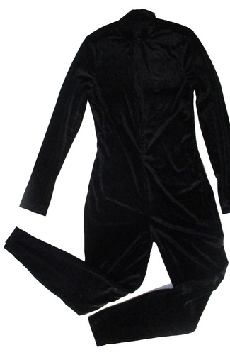 Black stretch velvet - black,