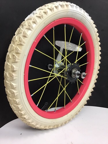 Bicycle rear pink wheel - 16",
