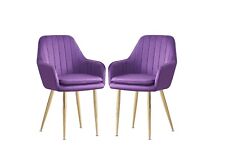 Set 1/2/4 Velvet Fabric Upholstered Armchair Dinning, Home Office Chair