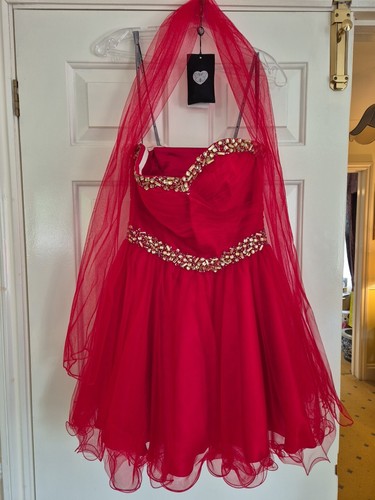 Yasmin red short prom - red,
