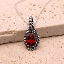 925 Sterling Silver Red Garnet