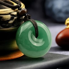 Green Real Jade Donut Pendant