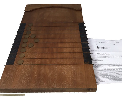 Vintage wooden shove - shove, ha'penny