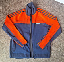 ADIDAS X END KNITTED 1970'S VINTAGE STYLE TRACK TOP & TROUSERS BLUE & ORANGE