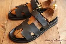 Hermes black leather rough - hermes,