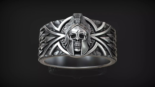 Skull ring 925 sterling silver - ring,