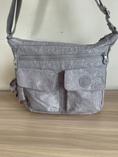 Kipling Monissa Large Shoulder Bag In Floral Sketch Grey & Silver New