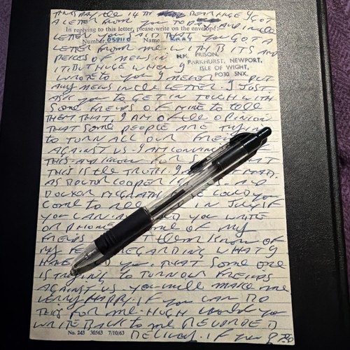 Sided ron kray letter - 4, on