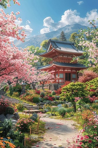 Japanese zen garden temple - zen,