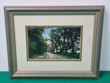 Framed Antique 1908 Sonning Lane Near Reading Colour Postcard