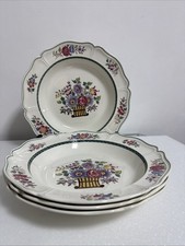 4 x Wedgwood FLORAL Etruria England  August 1 1922 10” - 1.5” Deep Bowl Plates