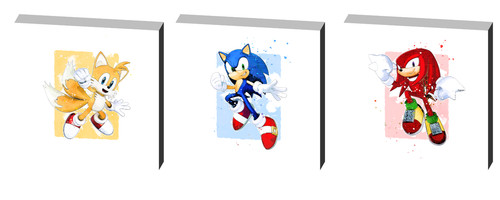 Sonic tails knuckles canvas - sonic,