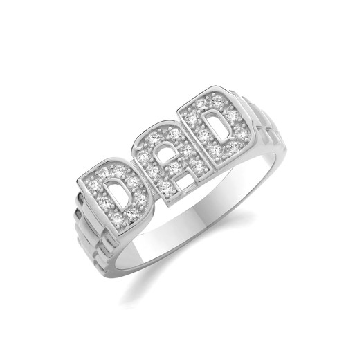 Sterling silver dad ring - sterling, with