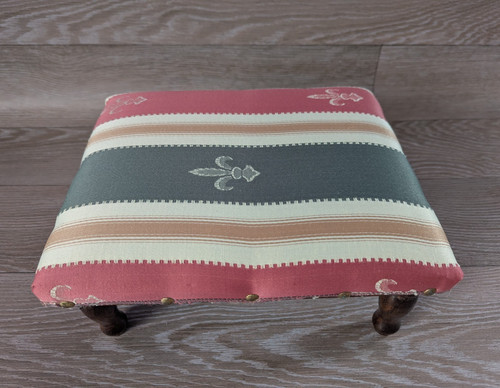 Vintage fabric footstool retro - vintage,