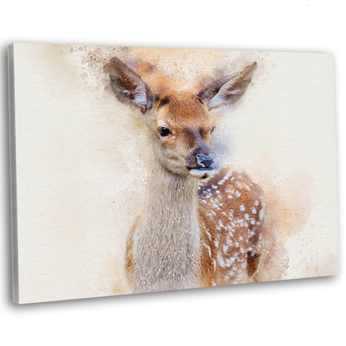 Red deer abstract watercolour - red,